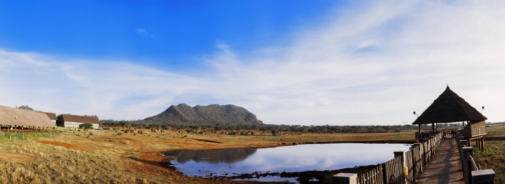 Pond in Tsavo East National Park Kenya Canvas Art - Panoramic Images (27 x 9)