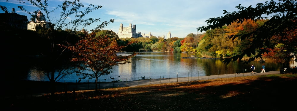Pond in a city Central Park Manhattan New York City New York USA Canvas Art - Panoramic Images (27 x 9)