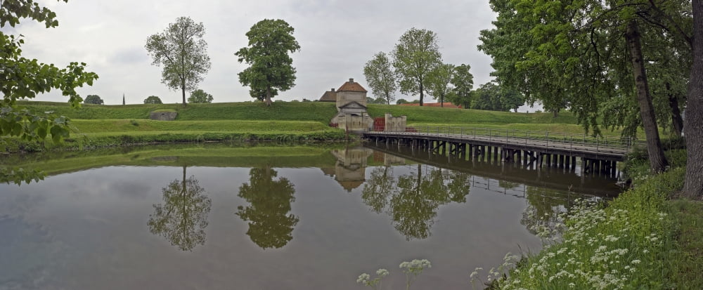 Pond in a park Kastellet Copenhagen Denmark Canvas Art - Panoramic Images (36 x 12)
