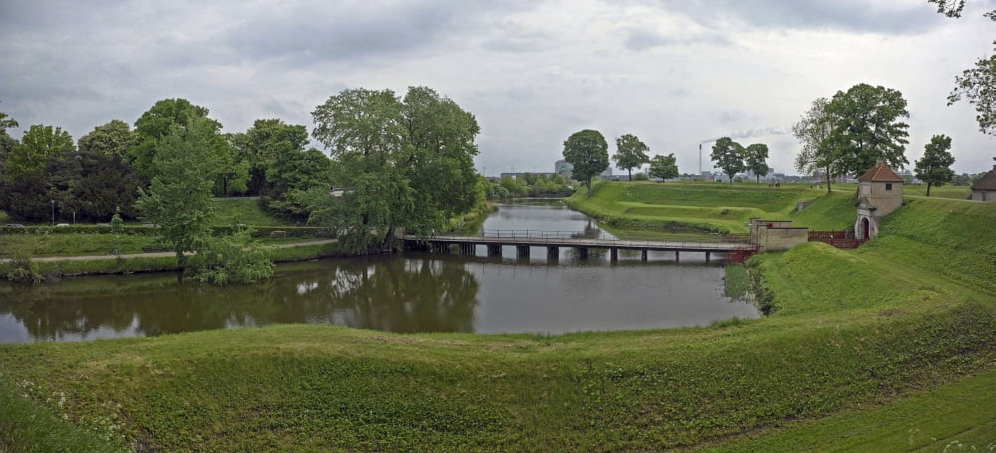 Pond in a park Kastellet Copenhagen Denmark Canvas Art - Panoramic Images (9 x 27)