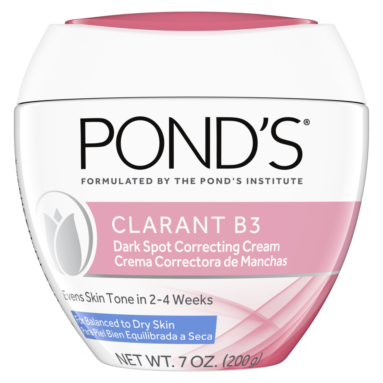 PONDS Clarant B3 crema facial correctora de manchas oscuras, humectante diario para piel seca, 7 oz
