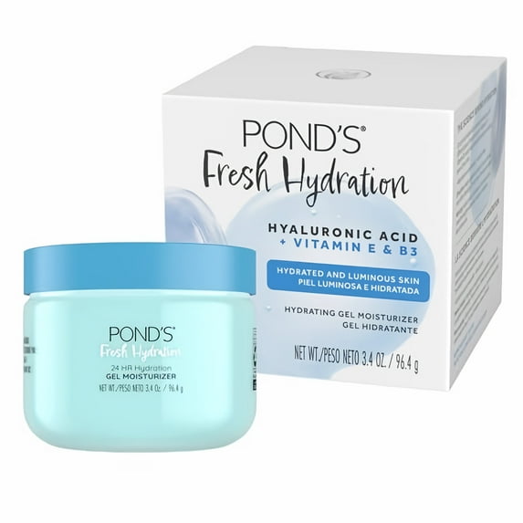 Pond's Hyaluronic Acid Vitamin E & B3 Gel Face Moisturizer 3.4 oz (Pack of 3)