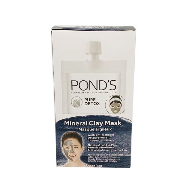 Pond's Pure Detox Mineral Charcoal Clay Mask with 100 Natural Moroccan