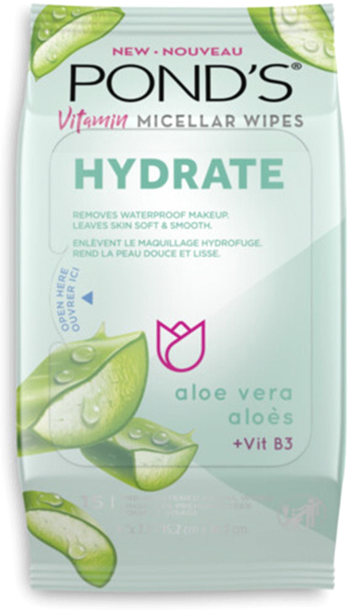 Pond's Vitamin Micellar Hydrate Facial Wipes, 25 ct (Pack of 6)