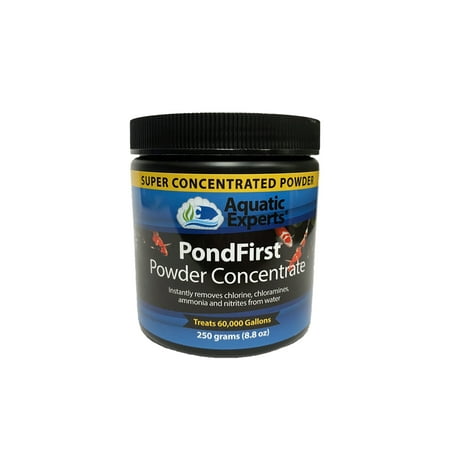 PondFirst Pond Water Conditioner - Concentrated Powder Instant Dechlorinator for Fish Ponds, Makes Water Safe For Koi and Goldfish, Made in The USA (Concentrated Powder 250 gm - Treats 60,000 Gallons)