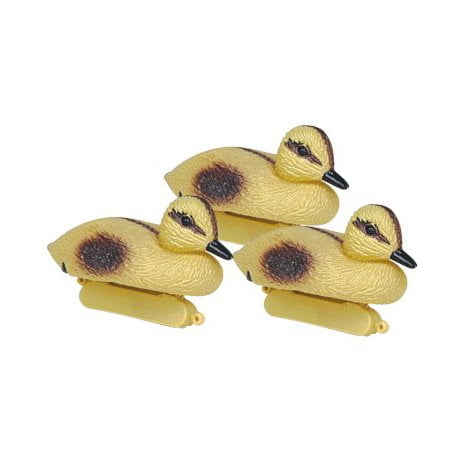 PondH2o Floating Resin Yellow Duckling Pond Decoys, 3 Pack Fish Pond Plastic Floatable Mallard Ducklings Ornament Decoration