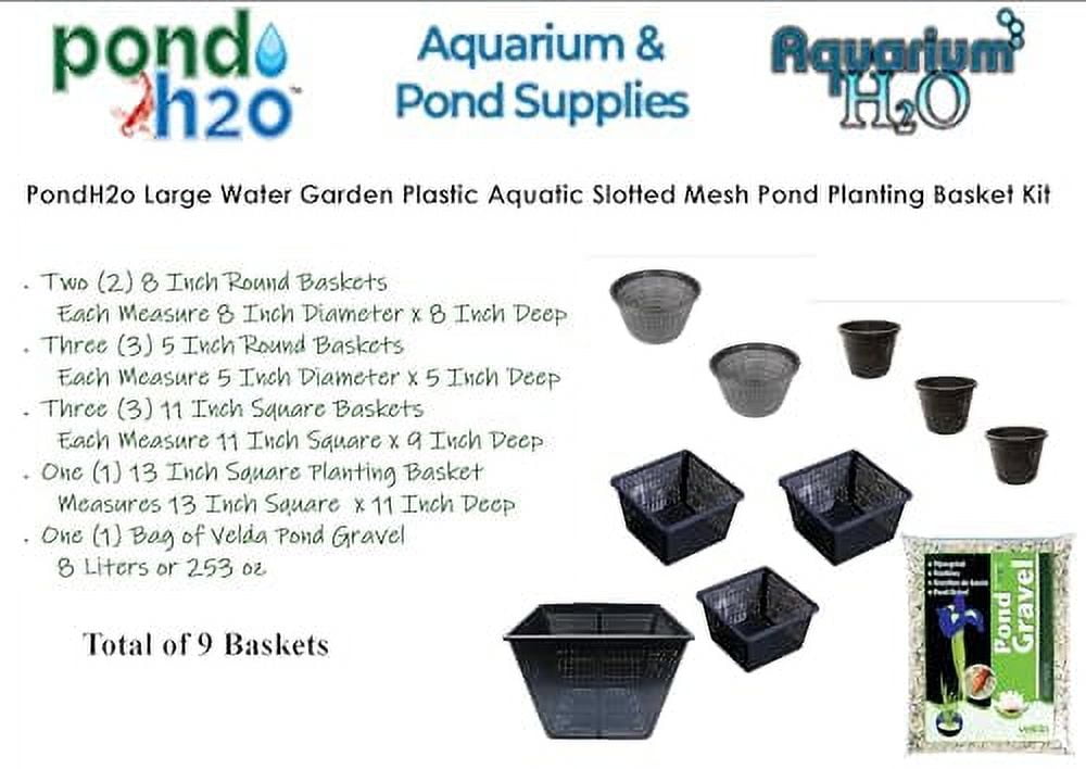 PondH2o Large Water Garden Plastic Aquatic Slotted Mesh Pond Planting ...