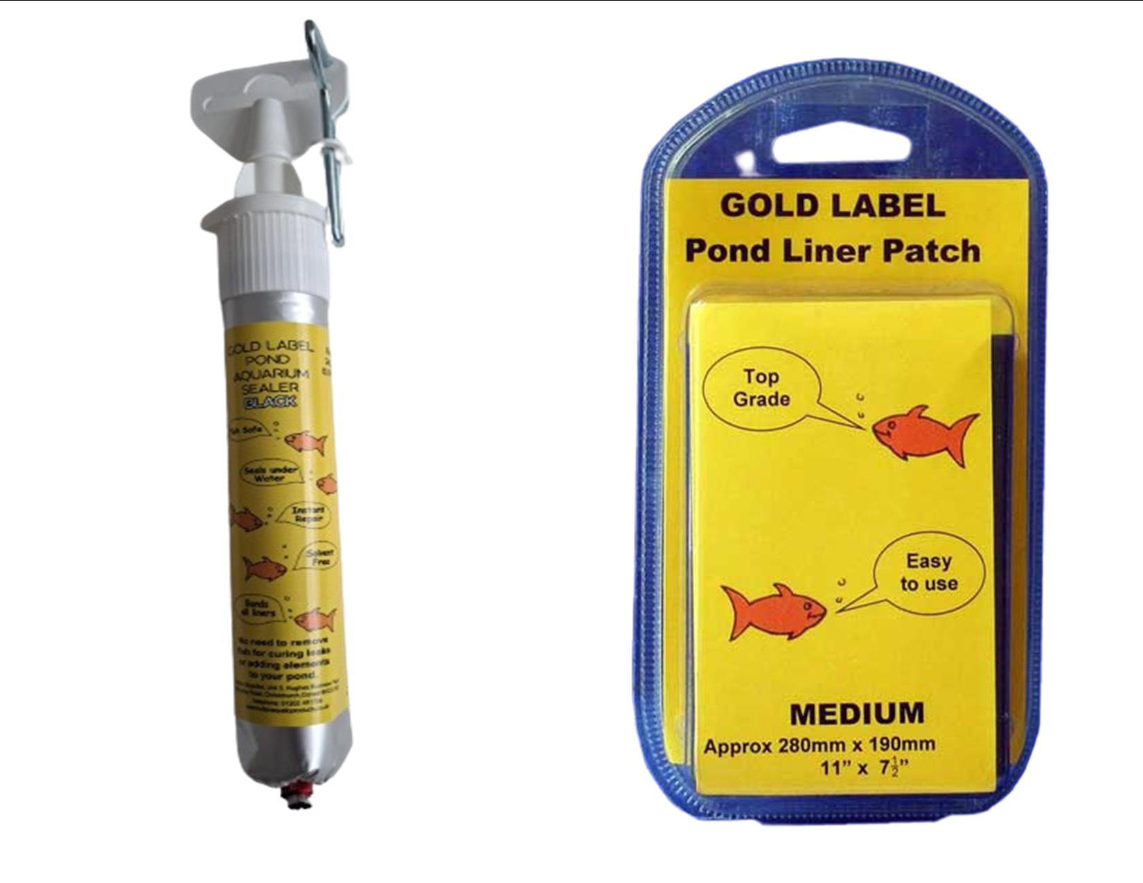 Black Pond Liner Leak Repair Kit with Sealant and Patch