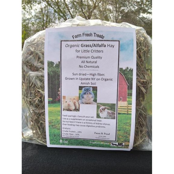 PondStrawDirect AG8PSD Organic Alfalfa and Grass Hay for Amall Animals 8oz
