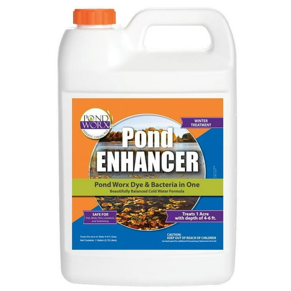 pondworx blue pond dye and natural pond bacteria combo