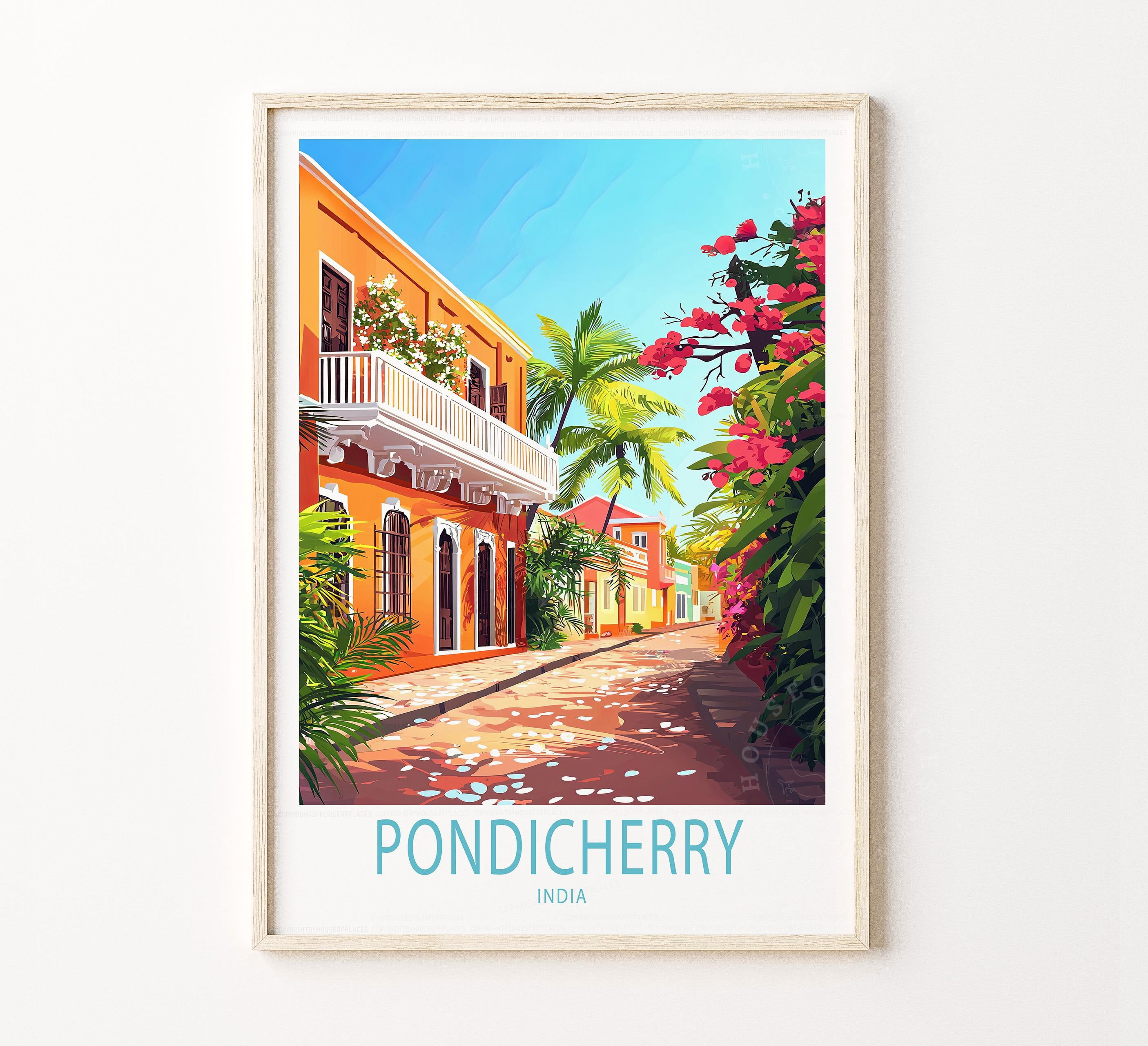 Pondicherry India Travel Print,