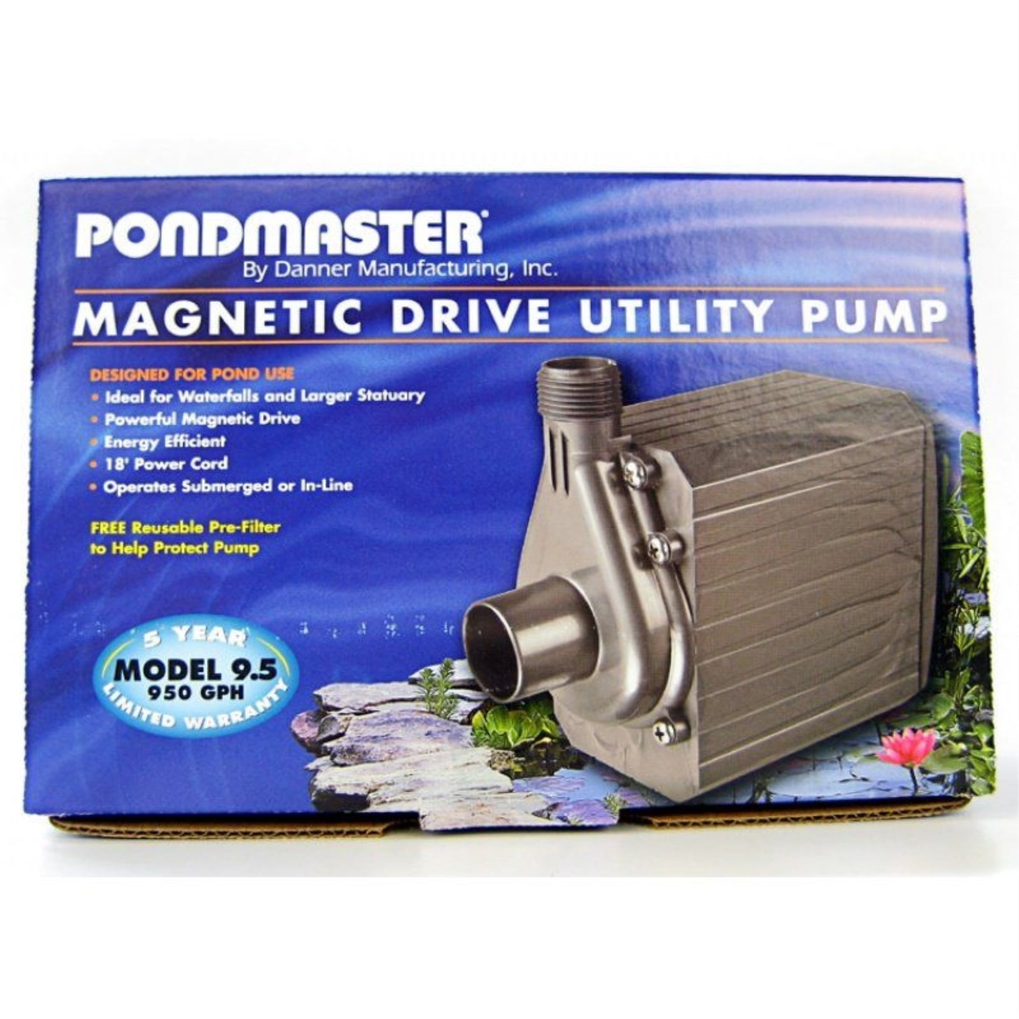 Pondmaster PondMag Drive Utility Pond Pump Model 9.5 (950 GPH)