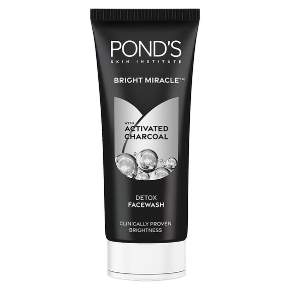 Ponds Bright Miracle Detox Face Wash 100g Activated Charcoal Deep Cleansing