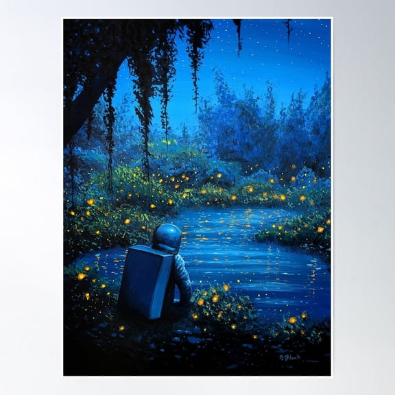 Pondside Pondering Poster Wall Art, Modern Wall Decor, 12x18 UNFRAMED