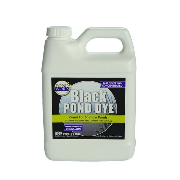 Pondworx Lake and Pond Dye - Ultra Concentrated - 1 Quart treats 1 Acre (Black)