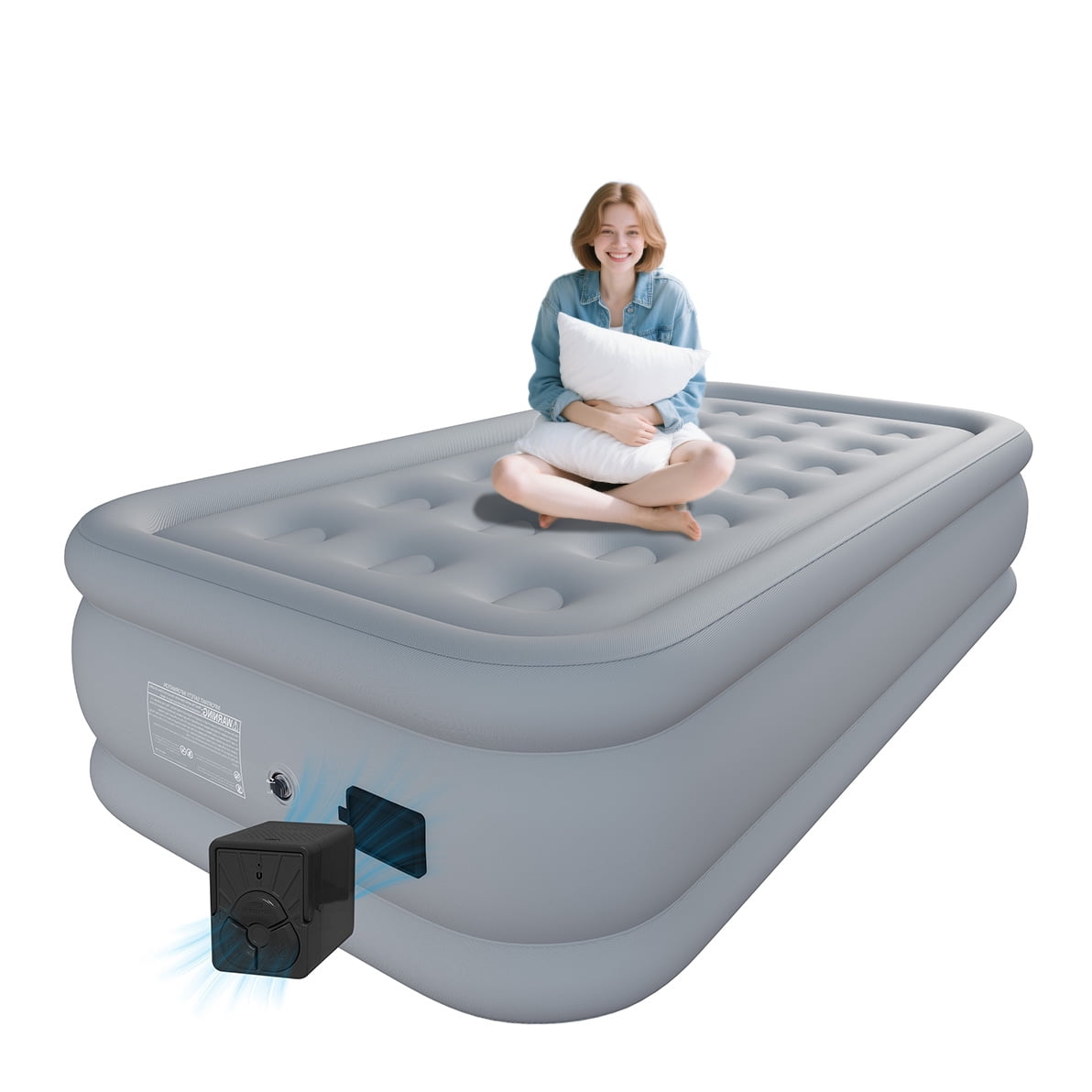 Luxury Air Mattress with Built in Pump,Puncture Resistant Portable ...