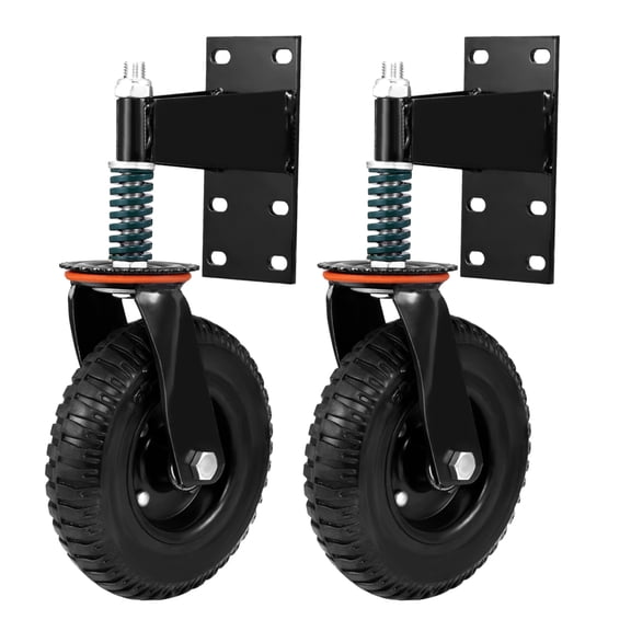 Ponguvn 2-Kit Hemousy 600lbs Load Capacity Gate Caster Wheel, 8" Spring Loaded Casters, 360° Rotation for Uneven Surfaces