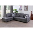 thumbnail image 1 of Ponliving 103.5" 2 Pieces Faux Leather L-Shaped Modern Sectional Sofa with Chaise, and Pillows for Living Room Dark Grey Faux Leather Left Hand Facing, 1 of 2