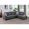 thumbnail image 1 of Ponliving 103.5" 2 Pieces Faux Leather L-Shaped Modern Sectional Sofa with Chaise, and Pillows for Living Room Dark Grey Faux Leather Right Hand Facing, 1 of 2