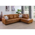 thumbnail image 1 of Ponliving 103.5" 2 Pieces Faux Leather L-Shaped Modern Sectional Sofa with Chaise, and Pillows for Living Room Ginger Faux Leather Right Hand Facing, 1 of 3