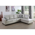 thumbnail image 1 of Ponliving 103.5" 2 Pieces Faux Leather L-Shaped Modern Sectional Sofa with Chaise, and Pillows for Living Room Powder Faux Leather Right Hand Facing, 1 of 3