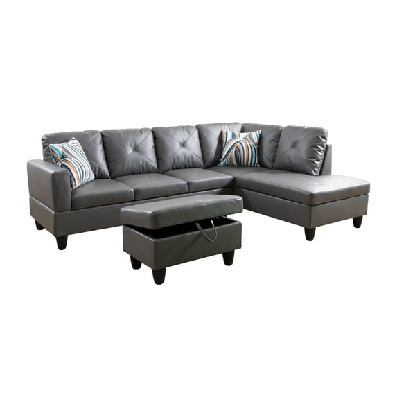 Ponliving 97" 2-Piece Sectional Sofa Set for Living Room Right Hand Side Facing