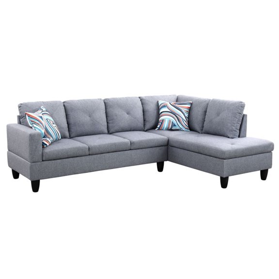 Ponliving 97" 2-Piece Sectional Sofa Set for Living Room Right Hand Side Facing