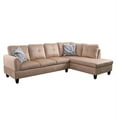 thumbnail image 1 of Ponliving 97" 2 Pieces L-Shaped Sectional Sofa With Pillows For Living Room Beige Microfiber Right Hand Facing, 1 of 2
