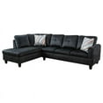 thumbnail image 1 of Ponliving 97" 2 Pieces L-Shaped Sectional Sofa With Pillows For Living Room Black Microfiber Left Hand Facing, 1 of 2