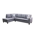 thumbnail image 1 of Ponliving 97" 2 Pieces L-Shaped Sectional Sofa With Pillows For Living Room Grey Linen Left Hand Facing, 1 of 2