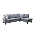 thumbnail image 1 of Ponliving 97" 2 Pieces L-Shaped Sectional Sofa With Pillows For Living Room Grey Linen Right Hand Facing, 1 of 2