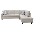 thumbnail image 1 of Ponliving 97" 2 Pieces L-Shaped Sectional Sofa With Pillows For Living Room White Grey Flannelette Right Hand Facing, 1 of 3