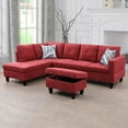 thumbnail image 1 of Ponliving 97" 3-Piece Sectional Sofa Set for Living Room With Ottoman Left Hand Side Facing, 1 of 3