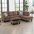 thumbnail image 1 of Ponliving 97" 3-Piece Sectional Sofa Set for Living Room With Ottoman Right Hand Side Facing, 1 of 3