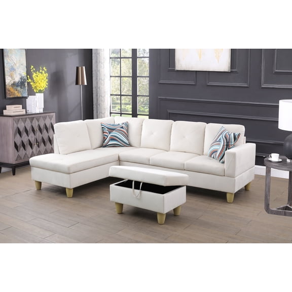 Ponliving Furniture 3-Pieces Living Room Sofa Set