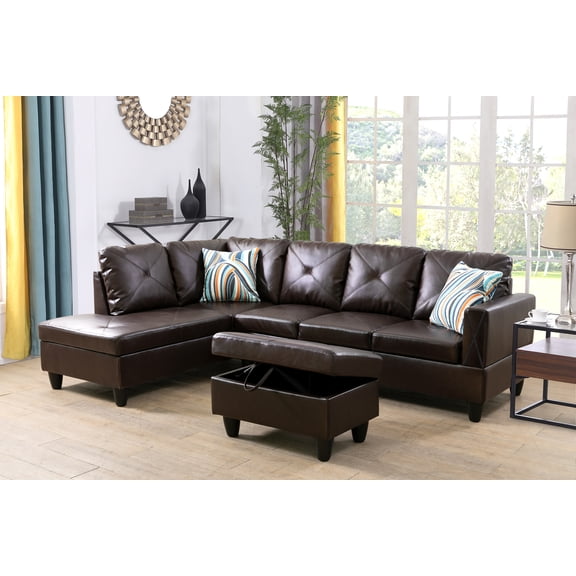 Ponliving Furniture 3-Pieces Living Room Sofa Set