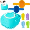 thumbnail image 1 of Ponpon 7PCS Dog Bathing Brush and Toothbrush Set, Dog Scrubber Dog Shampoo Brush with Adjustable Ring Handle, Dog Shower Brush for Long Short Hair Dog, 1 of 9
