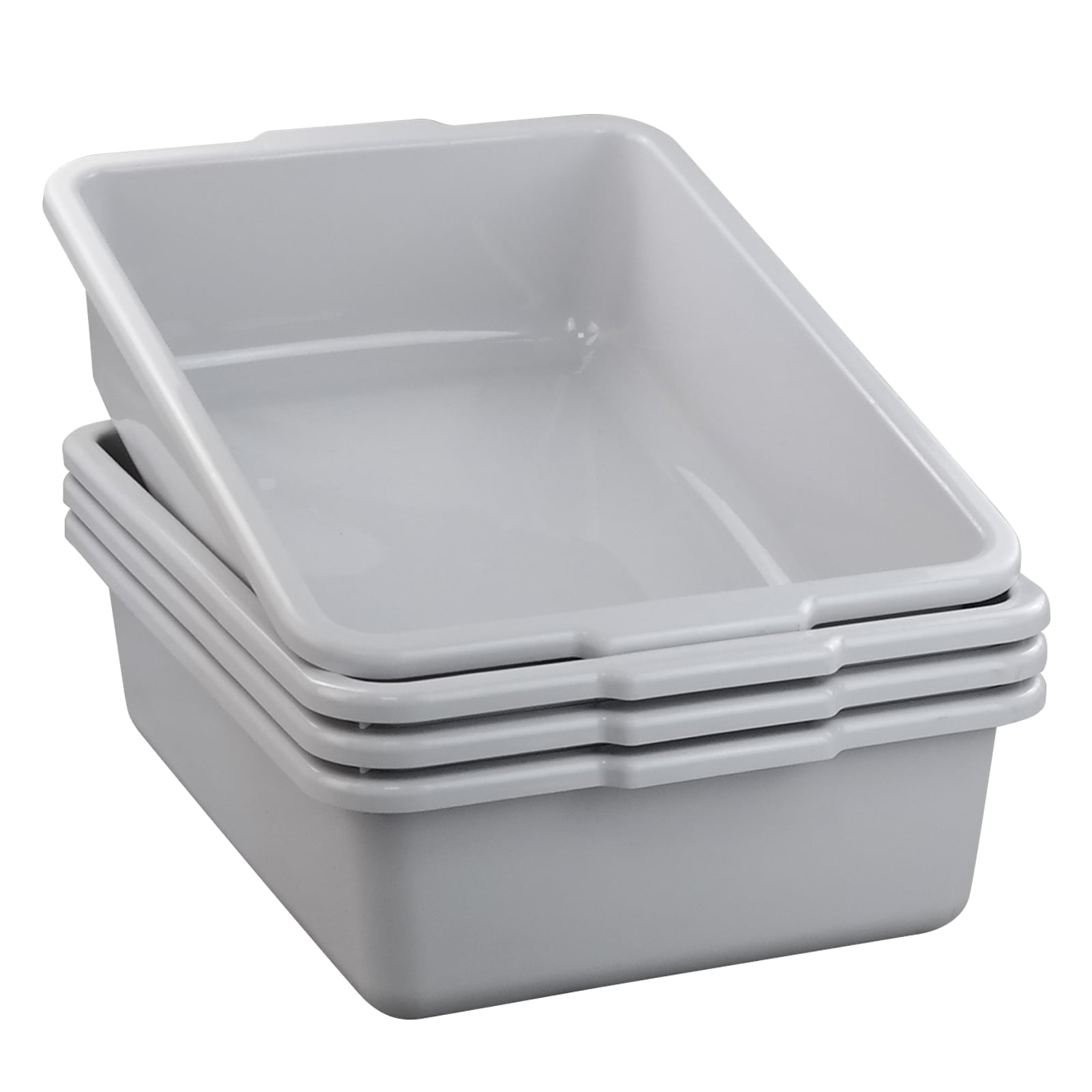 Ponpong 25 Quart Plastic Commercial Bus Box, Restaurant Bus Tubs, 4