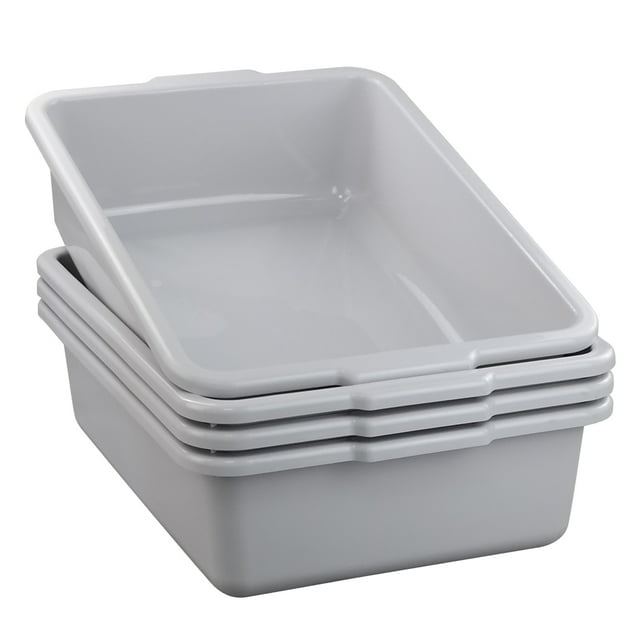 Ponpong 25 Quart Plastic Commercial Bus Box, Restaurant Bus Tubs, 4