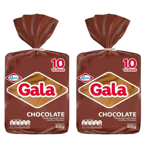 Ponque Gala Ramo Chocolate (2 pack) Colombian delicious sliced snack cake with Chocolate flavor mecato colombiano Snack from colombia online Colombian snacks dulce colombiano Colombian food Colombian