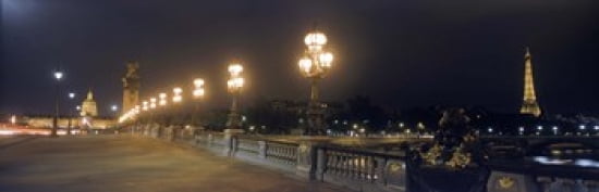 Pont Alexandre III with the Eiffel Tower and Hotel Des Invalides in the background Paris Ile-de-France France Canvas Art - Panoramic Images (36 x 12)
