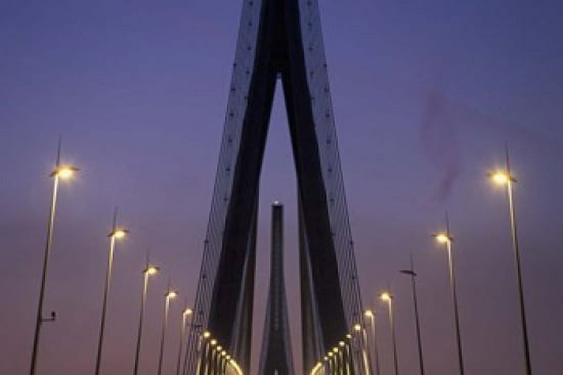 Pont De Normandie Le Havre France Canvas Art - Walter Bibikow DanitaDelimont (27 x 18)