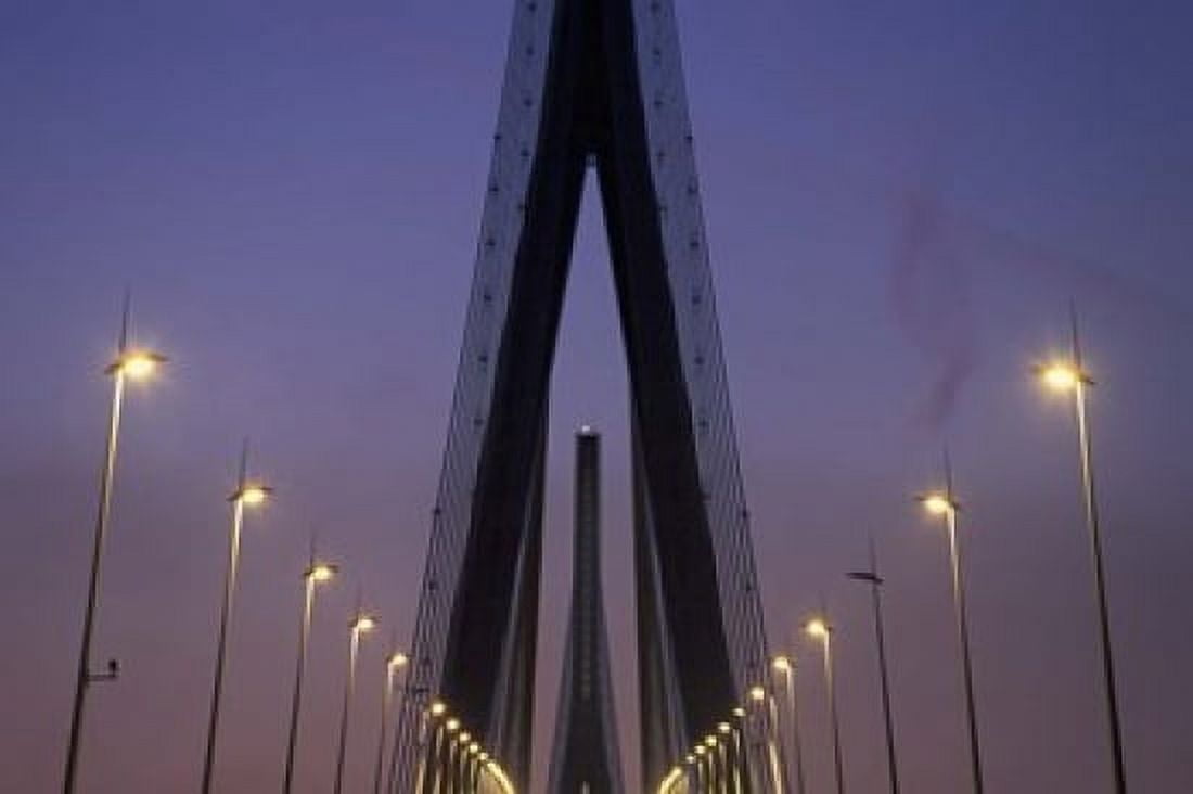 Pont De Normandie Le Havre France Canvas Art - Walter Bibikow DanitaDelimont (36 x 24)