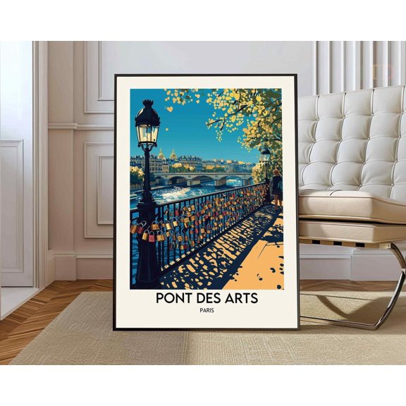 Pont Des Arts Seine River Poster Unframed Paper Print