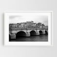 thumbnail image 1 of Pont Neuf - Paris Île-de-France France Photography Black and White Bridge Architecture City Vintage Travel Poster Scenic White Framed Wall Art Print 5 x 7 inches, 1 of 3