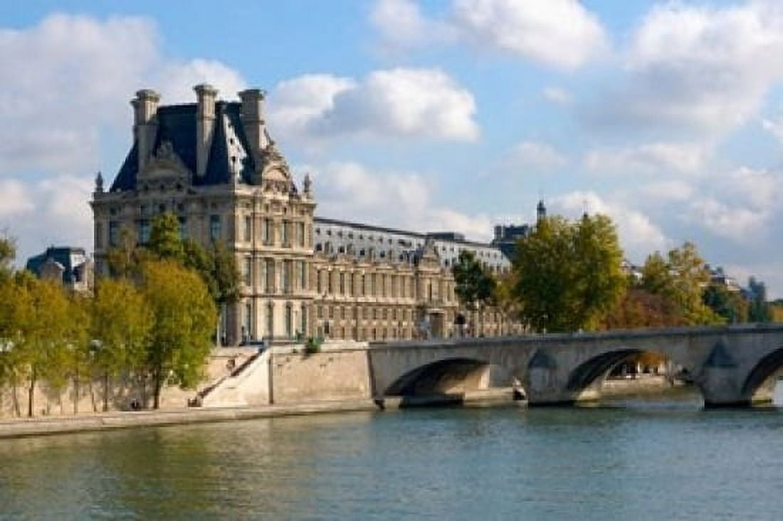 Pont Royal and the Louvre Museum Canvas Art - Lisa S Engelbrecht DanitaDelimont (36 x 24)