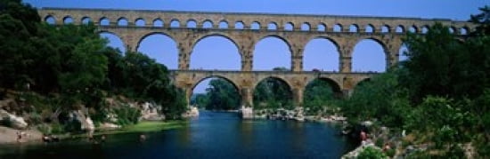Pont du Gard Roman Aqueduct Provence France Canvas Art - Panoramic Images (36 x 12)