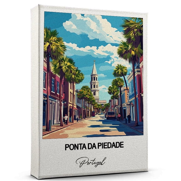 Ponta da Piedade Travel Canvas Wall Art – Nature-Inspired Travel Decor with Scenic Views Portugal Canvas Wall Print – A Captivating Gift for Adventure Seekers