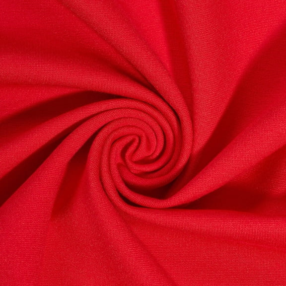 Ponte De Roma Nylon-Rayon Stretch Knit Fabric 60" Wide Many Colors Rayon Nylon Spandex Soft BTY (Red)