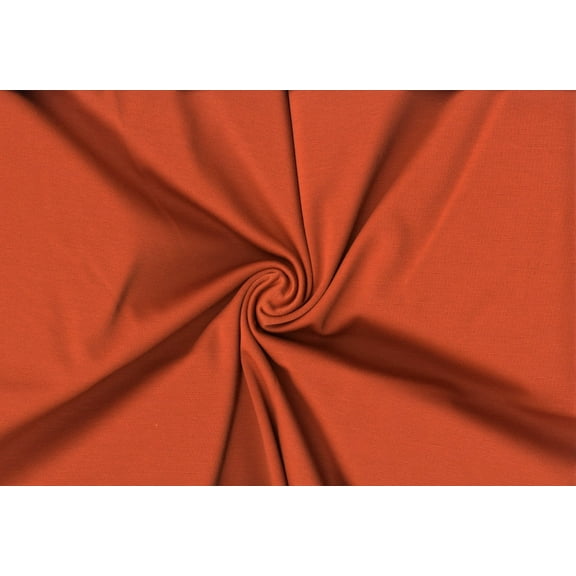 Ponte De Roma Polyester Rayon 230 GSM Knit Stretch Dress Fabric (RUST, ByYard)